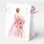 絶妙ミニマルな水の色結婚のブライダルシャワー フェイバーボックス (裏面サイド)