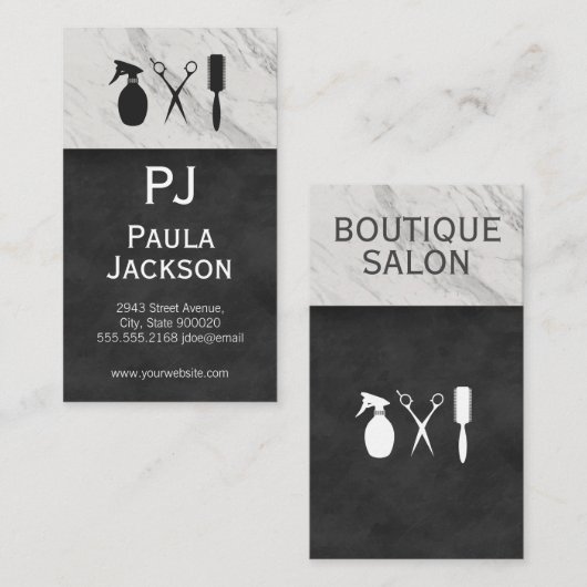 絶妙ラックステクスチャモノグラムと大理石トリム 名刺 (正面/裏面)