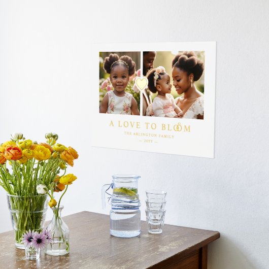 絶妙ロマンチックなゴールデンハート2写真ファミリー 箔ポスター (レイダウン (キッチン))