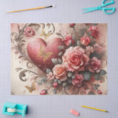 絶妙ロマンチックなピンクのフローラティッシュペーパーシート 薄葉紙 (クラフト)