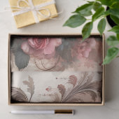 絶妙ロマンチックなピンクのフローラティッシュペーパーシート 薄葉紙 (ギフト)