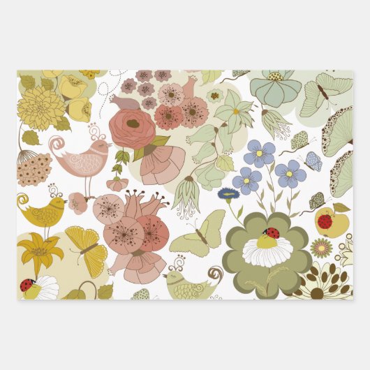 絶妙伝統フローラギフトラップコレクション ラッピングペーパーシート (正面)