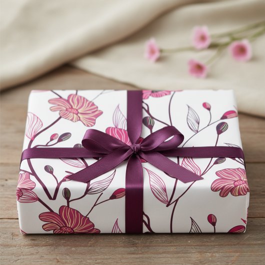 絶妙伝統フローラギフトラップコレクション ラッピングペーパーシート