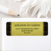 絶妙結婚な |ダマスクに金のオーバーレイ ラベル (インサイチュ)