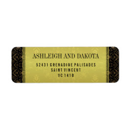 絶妙結婚な |ダマスクに金のオーバーレイ ラベル