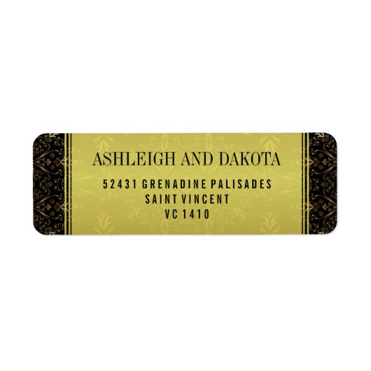 絶妙結婚な |ダマスクに金のオーバーレイ ラベル (正面)