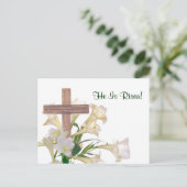 絶妙! イースター・リリー及び木の十字カード シーズンポストカード (スタンド正面)