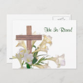 絶妙! イースター・リリー及び木の十字カード シーズンポストカード (正面/裏面)