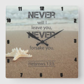 絶対にヘブルス離れ13:5 スクエア壁時計 (正面)