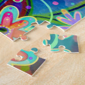 絶対に価値があるカラフル花ハート ジグソーパズル (側面)