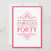 絶対に素晴らしい40歳の誕生日パーティの招待状 招待状 (正面)