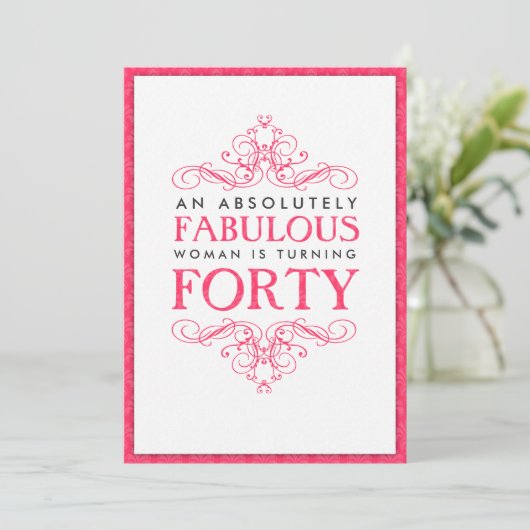 絶対に素晴らしい40歳の誕生日パーティの招待状 招待状 (スタンド正面)