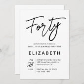 絶対に素晴らしい40歳の誕生日 招待状 (正面/裏面)