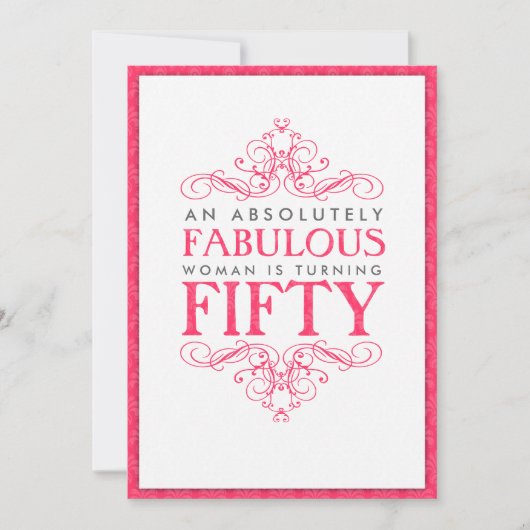 絶対に素晴らしい50歳の誕生日パーティーの招待 招待状 (正面)