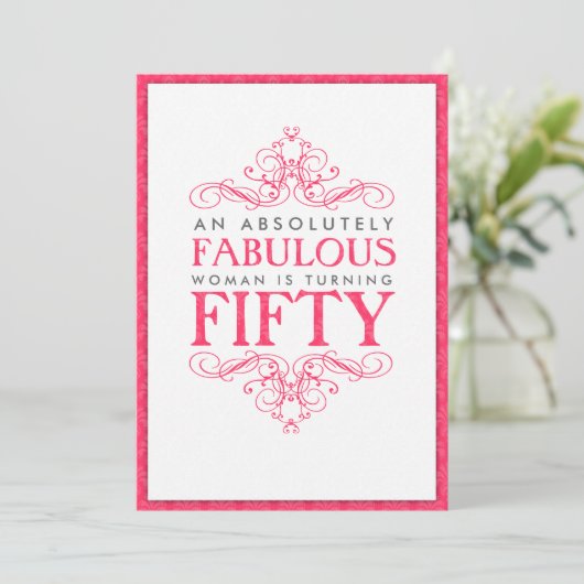 絶対に素晴らしい50歳の誕生日パーティーの招待 招待状 (スタンド正面)