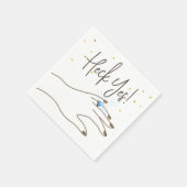 絶対イエス！ 女性の手と指輪のエンゲージメントパーティー スタンダードカクテルナプキン (角)