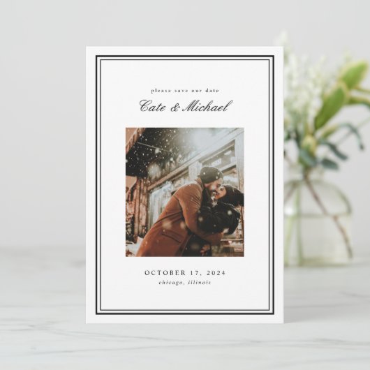 絶対クラシック白黒モノグラム 招待状 (スタンド正面)