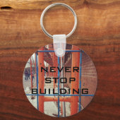 絶対ストップ建物! キーホルダー (正面)