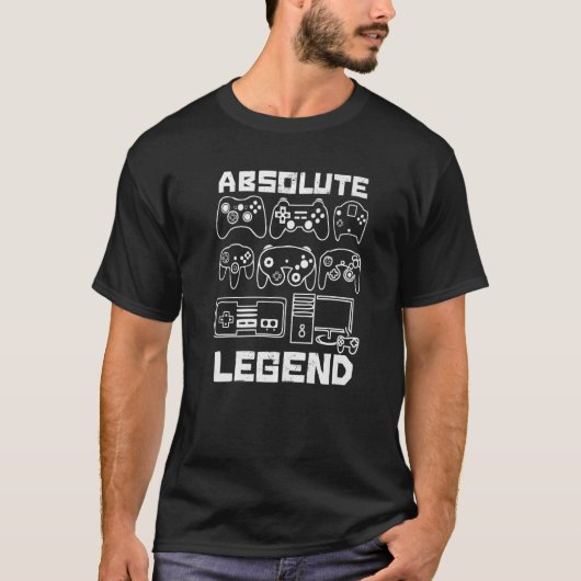 絶対レジェンドビデオゲームプレーヤー引用文制御 Tシャツ (正面)