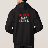 絶対小売価格で買わない宣言Tシャツ パーカ (裏面)