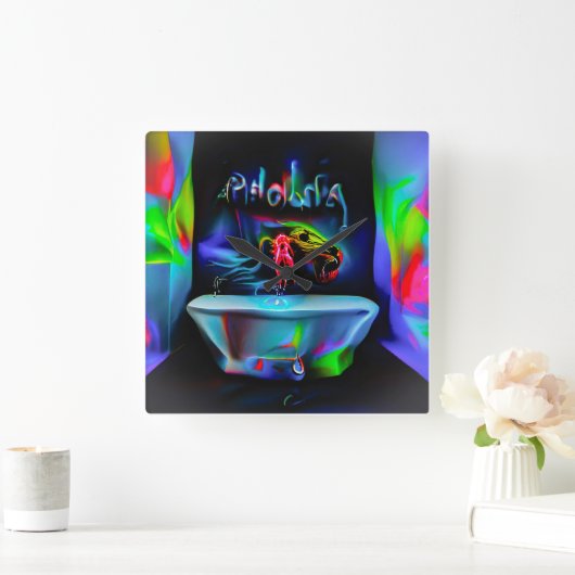 絶対恐怖症2 スクエア壁時計 (ホーム)