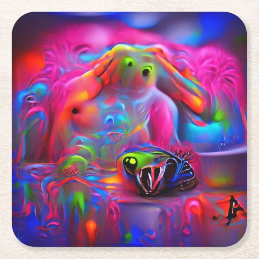 絶対恐怖症 スクエアペーパーコースター (正面)