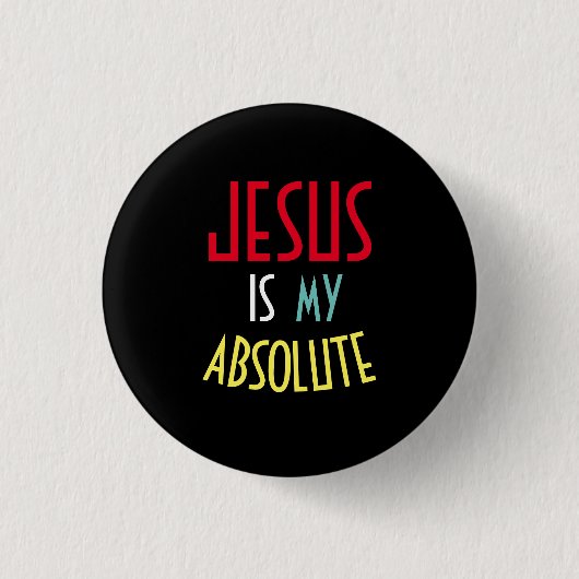 絶対的なキリスト教の信仰の引用句 JESUS 缶バッジ (正面)