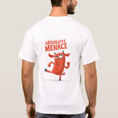 絶対的な脅威 面白い混沌としたヤギ キャラクター ギフト Tシャツ (裏面)