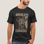 絶対的混乱！鳴き叫ぶヤギの面白いレトロデザイン Tシャツ (正面)