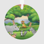 絶景の中で楽しめるジャングル動物 オーナメント (裏面)