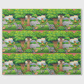 絶景の中で楽しめるジャングル動物 ラッピングペーパー (フラット)