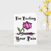 絶望に沈むピンクのバラ カード (黄色い花)