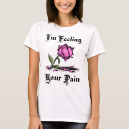 絶望のピンクのバラ 女性用 Tシャツ