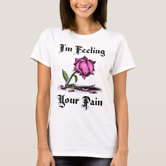 絶望のピンクのバラ 女性用 Tシャツ (正面)