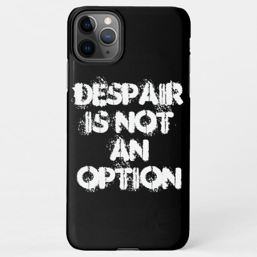 絶望は選択肢ではない白黒信仰引用文 iPhoneケース (裏面)