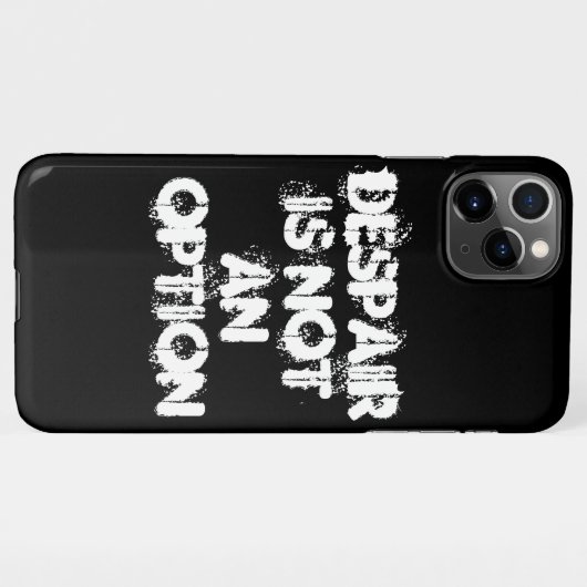 絶望は選択肢ではない白黒信仰引用文 iPhoneケース (裏面横)