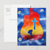 絶望スプレ絵を描ー、ギター、クロス ポストカード (正面/裏面)