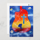 絶望スプレ絵を描ー、ギター、クロス ポストカード (正面/裏面)