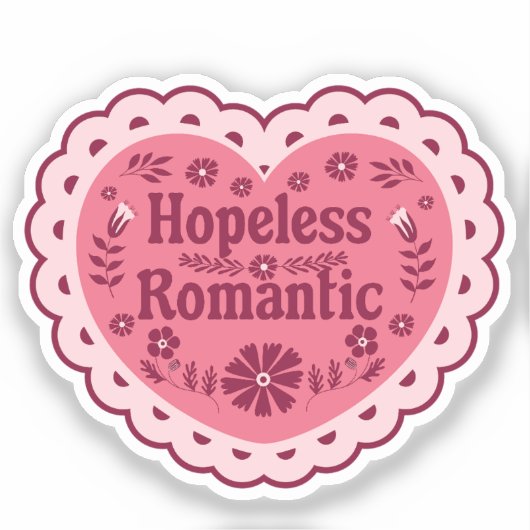 絶望的なロマンチックな読者の本好き シール (正面)