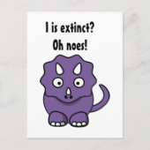 絶滅したキュートな紫色のトリケラトプスおもしろい漫画 ポストカード (正面)