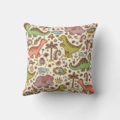 絶滅した動物。先史時代の爬虫類。かわいいカルトー クッション (裏面)