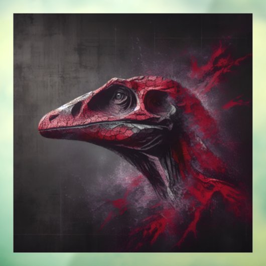 絶滅した恐竜の頭部のアートワーク1ウィンドウ ウィンドウサイン (シート3)