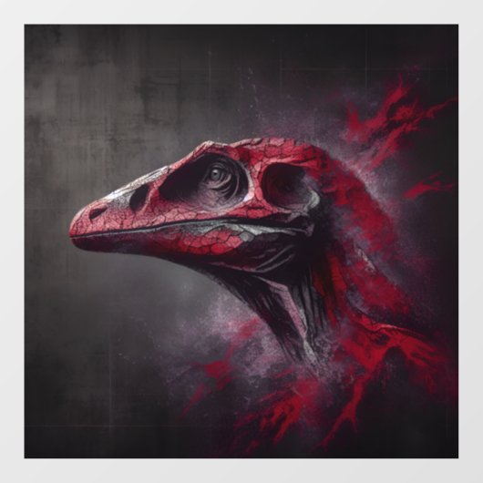 絶滅した恐竜の頭部のアートワーク1ウィンドウ ウィンドウサイン (シート)