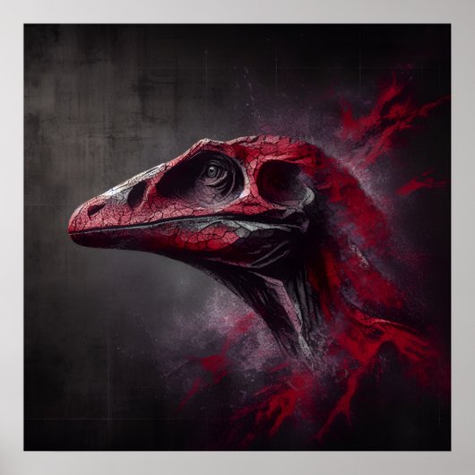 絶滅した恐竜の頭部 ポスター (正面)