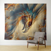 絶滅した鳥の頭1 – 水色 タペストリー (インサイチュ(横))