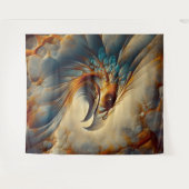 絶滅した鳥の頭1 – 水色 タペストリー (正面(横))