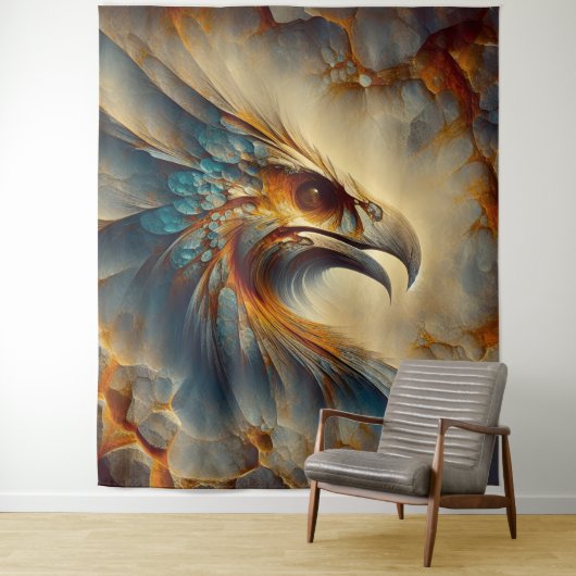 絶滅した鳥の頭1 – 水色 タペストリー (インサイチュ)
