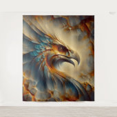 絶滅した鳥の頭1 – 水色 タペストリー (正面)