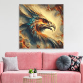 絶滅した鳥の頭 – 抽象芸術のアートワーク キャンバスプリント (インサイチュ (リビング))