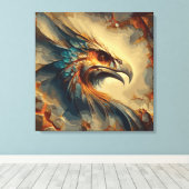 絶滅した鳥の頭 – 抽象芸術のアートワーク キャンバスプリント (インサイチュ (ウッドフロア))